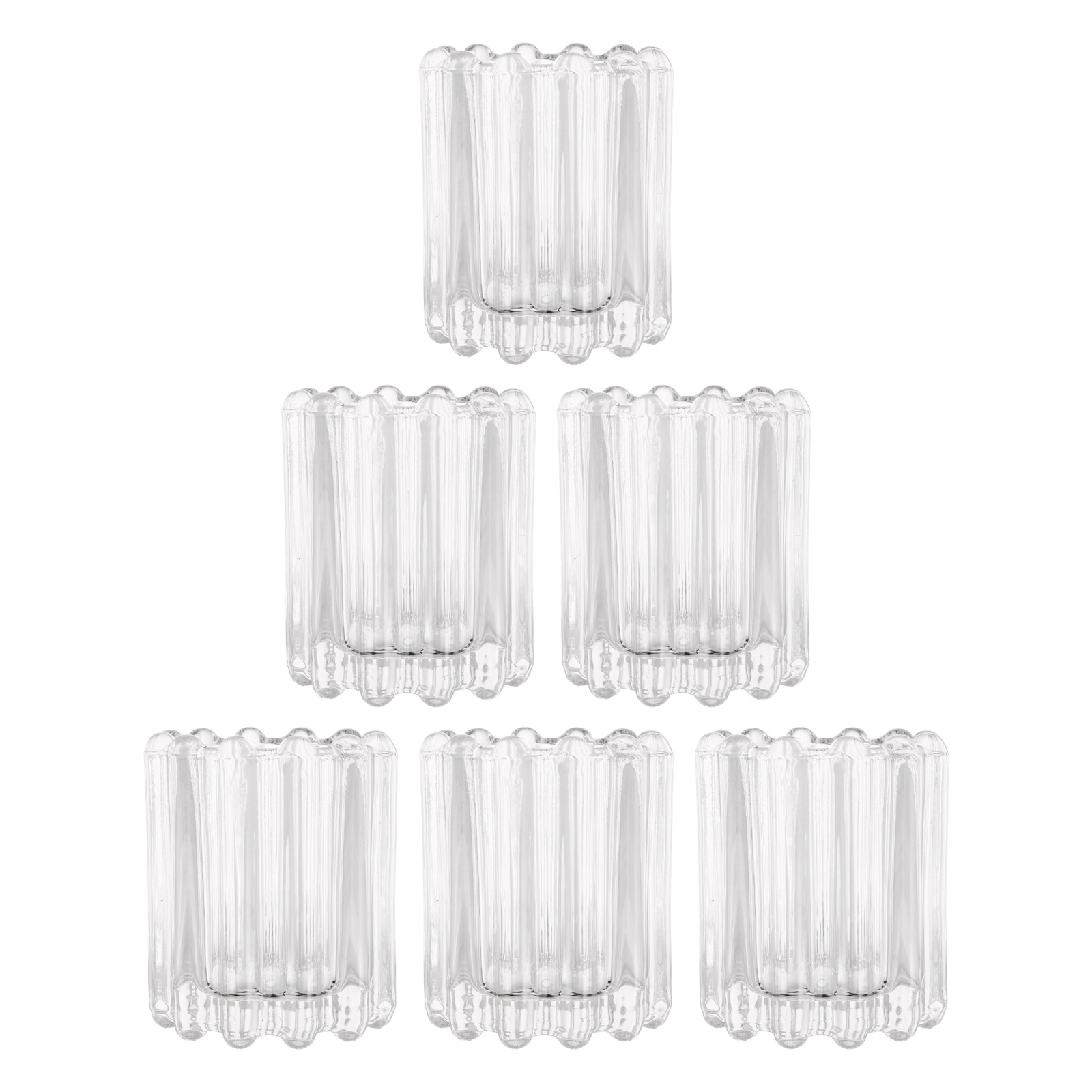 Vintage Lighting Decor - 6Pcs 투명 유리 빈티지 홀더 티