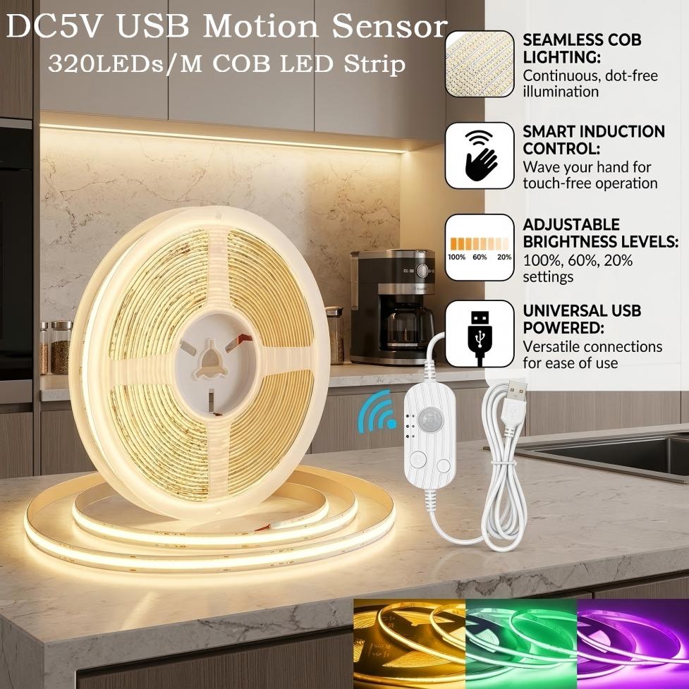 Lighting Decor And More - DC5V USB 모션 센서 8mm COB