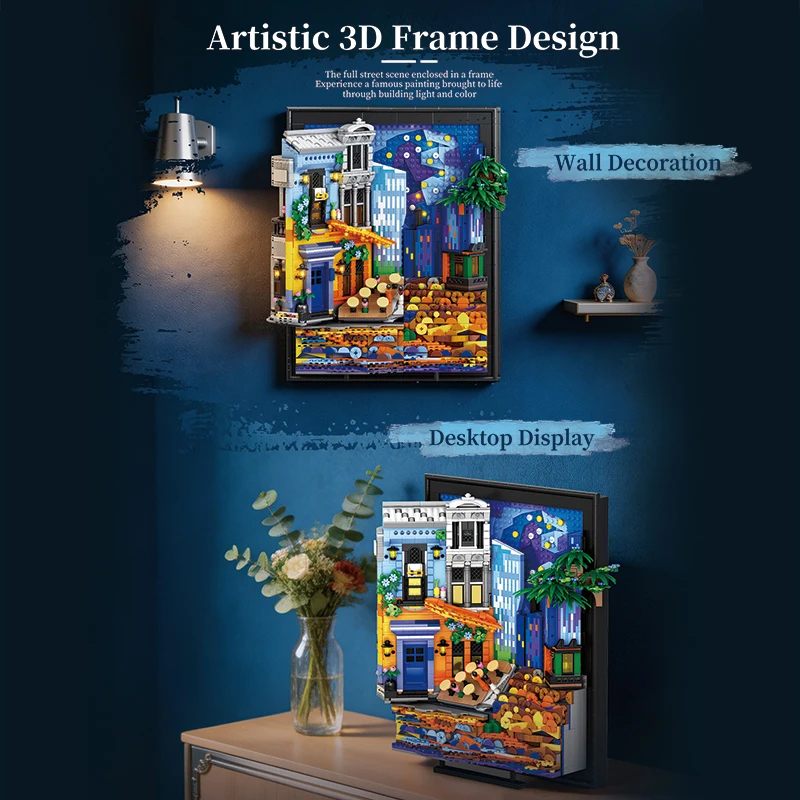 2678PCS 밤하늘 카페 그림 프레임 빌딩 블록 LE - Lighting Decoration Ideas For Home 리뷰 및 가격