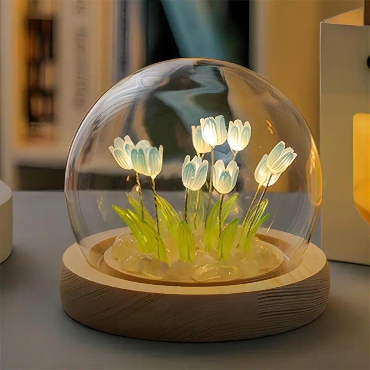 수제 튤립 무드등 1개, 침실 및 탁상용 홈데코, 마당 - Lighting Decoration Ideas For Home 리뷰 및 가격