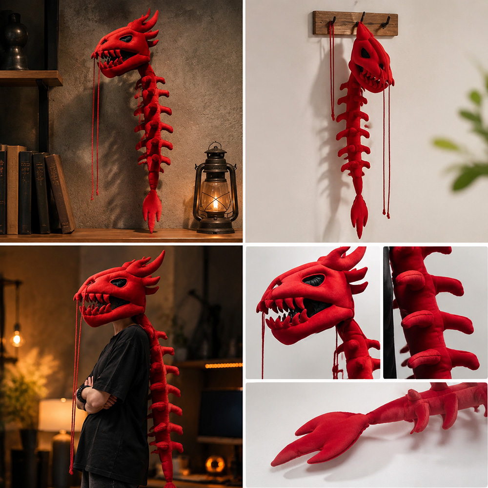 드래곤 해골 척추 플러시 후드 롱 공룡 해골 헤드 마스 - Unique Lighting Decor 리뷰 및 가격