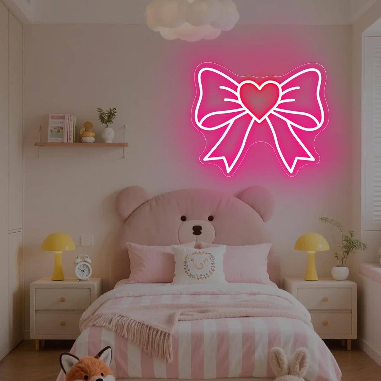 보우 네온사인 USB 디머블 LED 네온 조명, 소녀방 - Elegant Decor & Lighting Llc 리뷰 및 가격