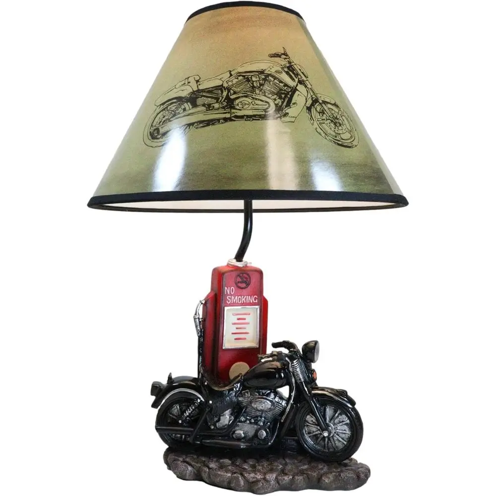 빈티지 레트로 블랙 오토바이 가스 펌프 데스크 램프(갓 - Vintage Lighting Decor 리뷰 및 가격
