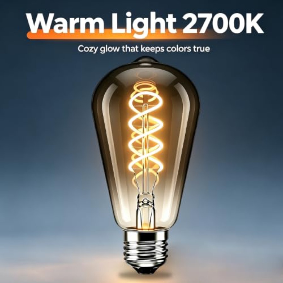4팩 ST64 LED 에디슨 전구 6W 60W 상당,  - Vintage Lighting Decor 리뷰 및 가격